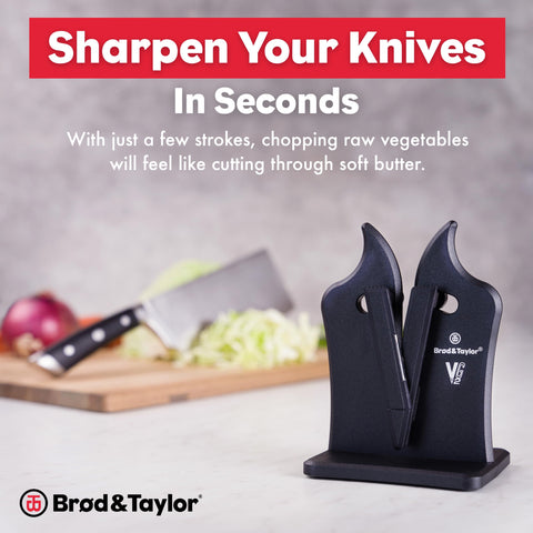 Brod & Taylor VG2 Classic knife sharpener top view with guided V-channel