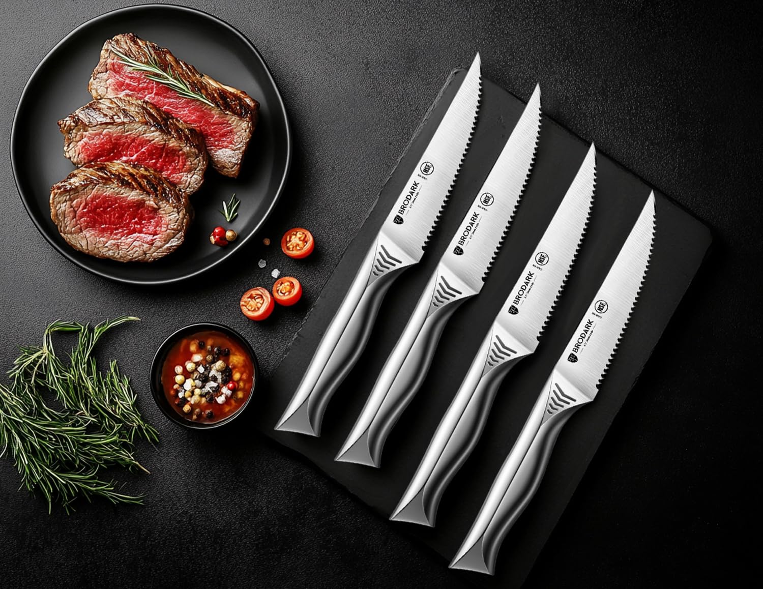 BRODARK high-carbon stainless steel construction showcases rust resistance.