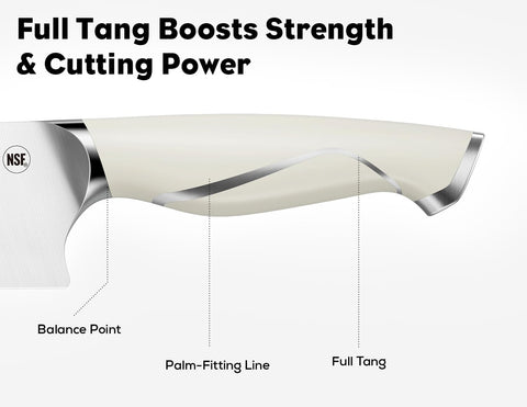 BRODARK Ivory Series 7-inch Santoku knife enables precise mincing.