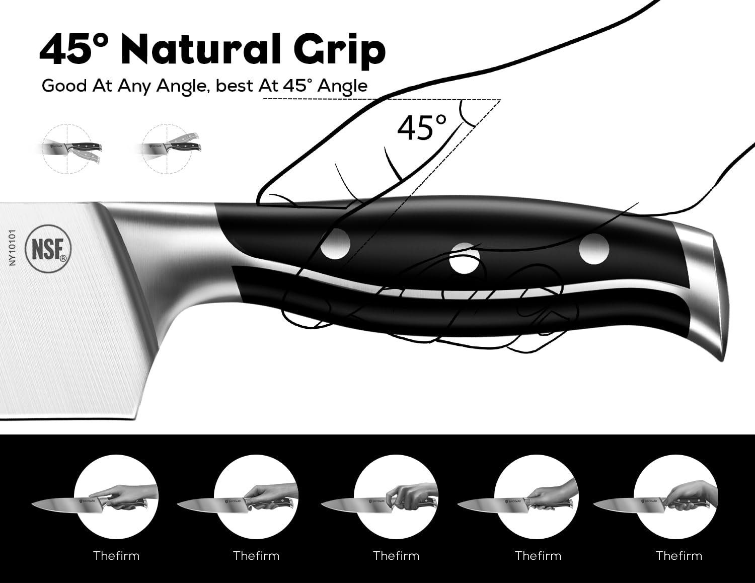 BRODARK 3.5-inch paring knife for precise peeling and trimming.