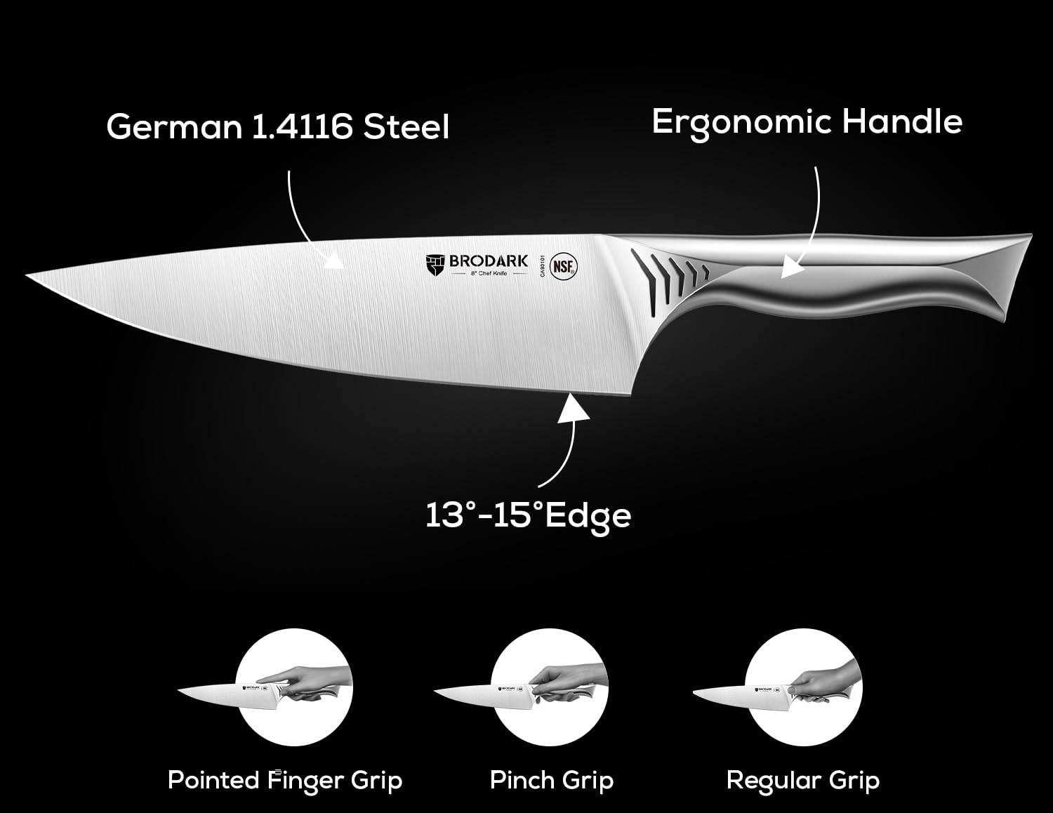 BRODARK Shark Series 5-inch Utility Knife for quick, nimble prep tasks