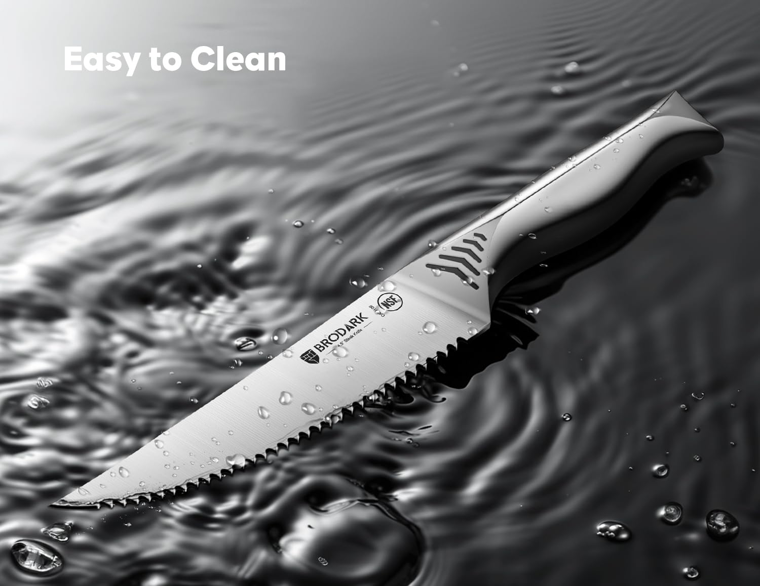 BRODARK knife cutting bread easily with serrated edge