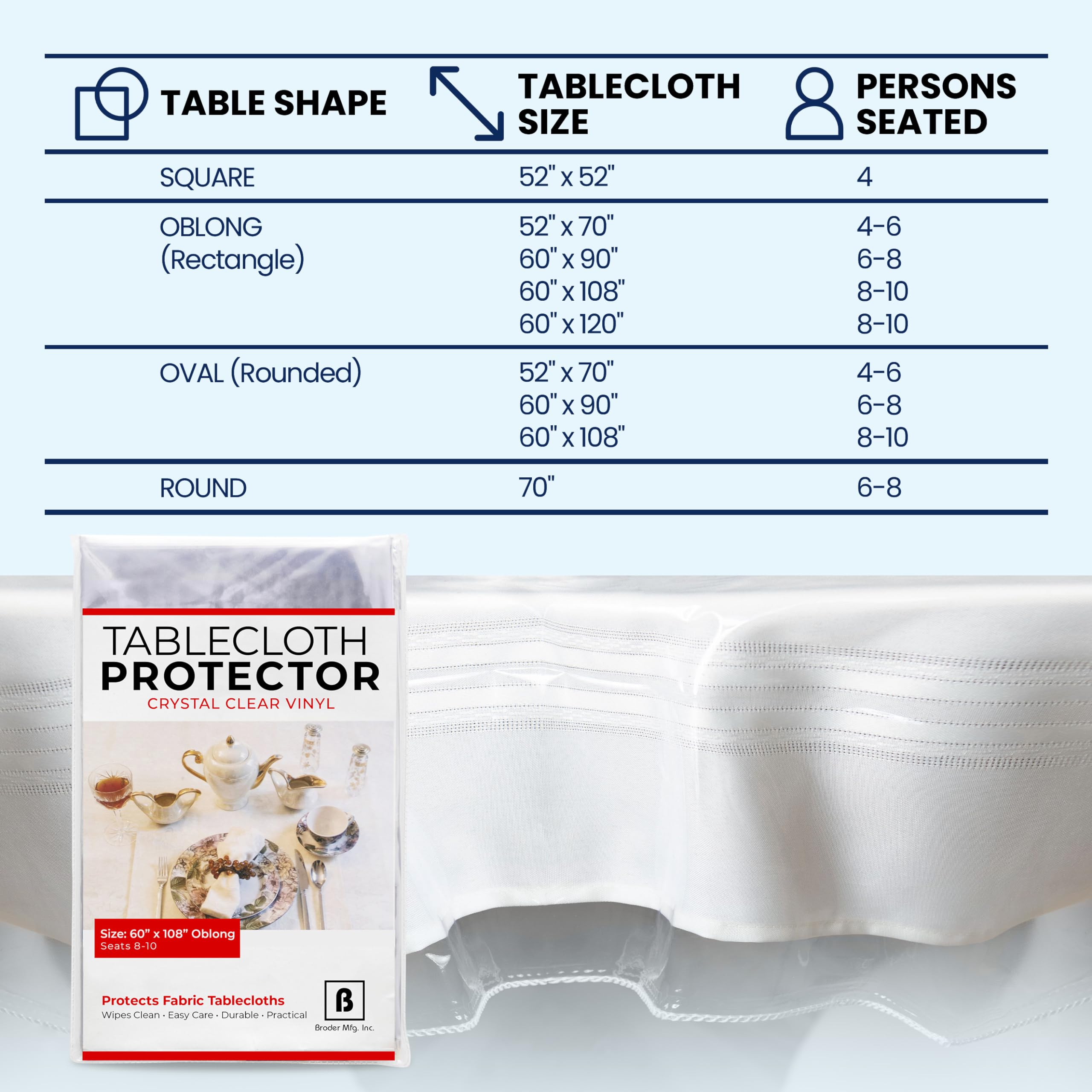BRODER MFG damp-cloth easy-clean surface for quick spills.