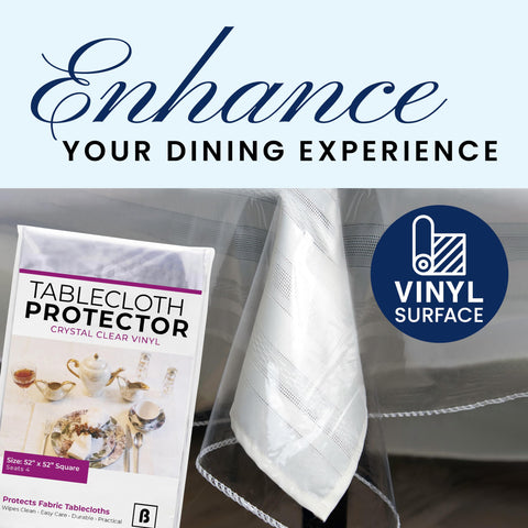 BRODER MFG. INC. thick vinyl protector offers durable protection for indoor and outdoor dining.