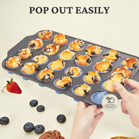 BronyPro 24 cup regular-size muffin tin for cupcakes and mini pies.
