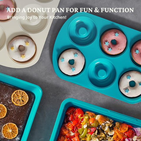 BronyPro carbon steel pans deliver even heat for consistent baking.