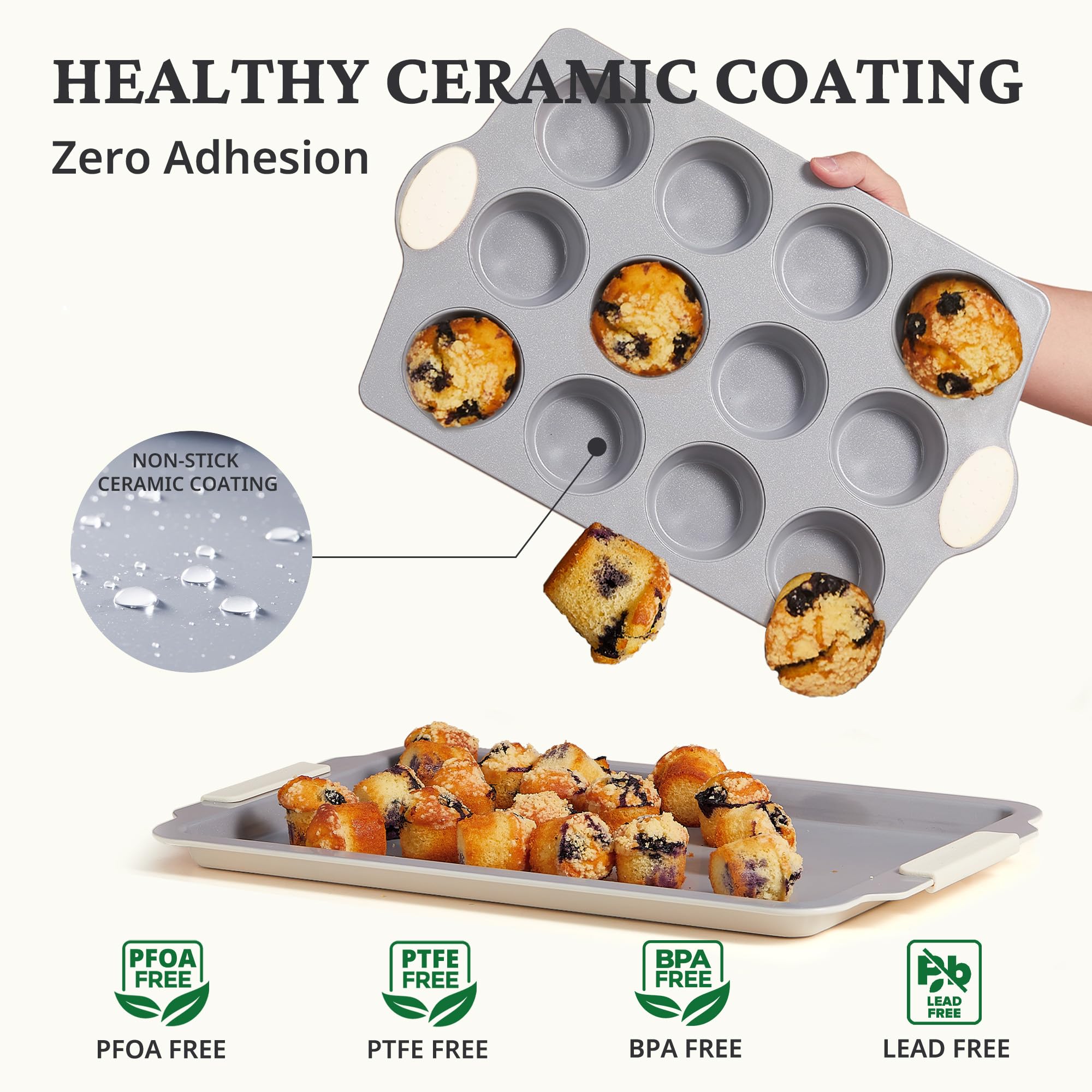 Bronypro ceramic coating close-up showing nonstick performance.