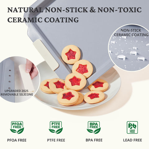 BRONYPRO heavy-duty aluminized steel trays ensure even heating and durability.