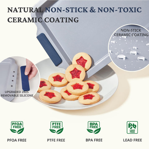 BRONYPRO half-sheet pan versatile for sheet pan dinners and pastries.