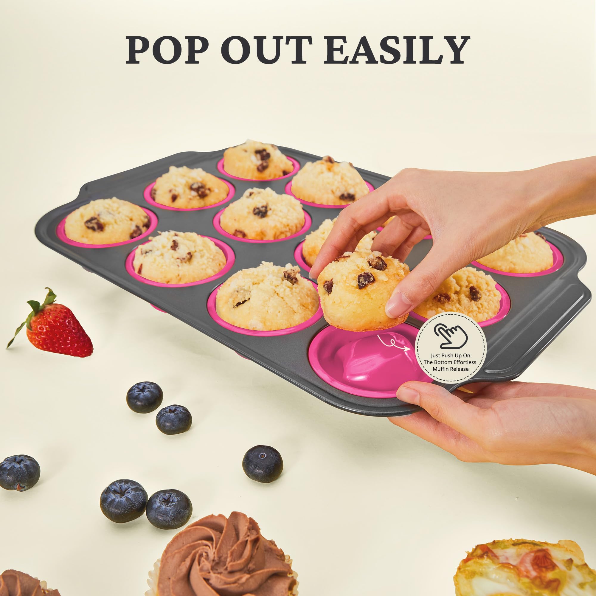 Bronypro regular-size muffin tins fit standard recipes for reliable results