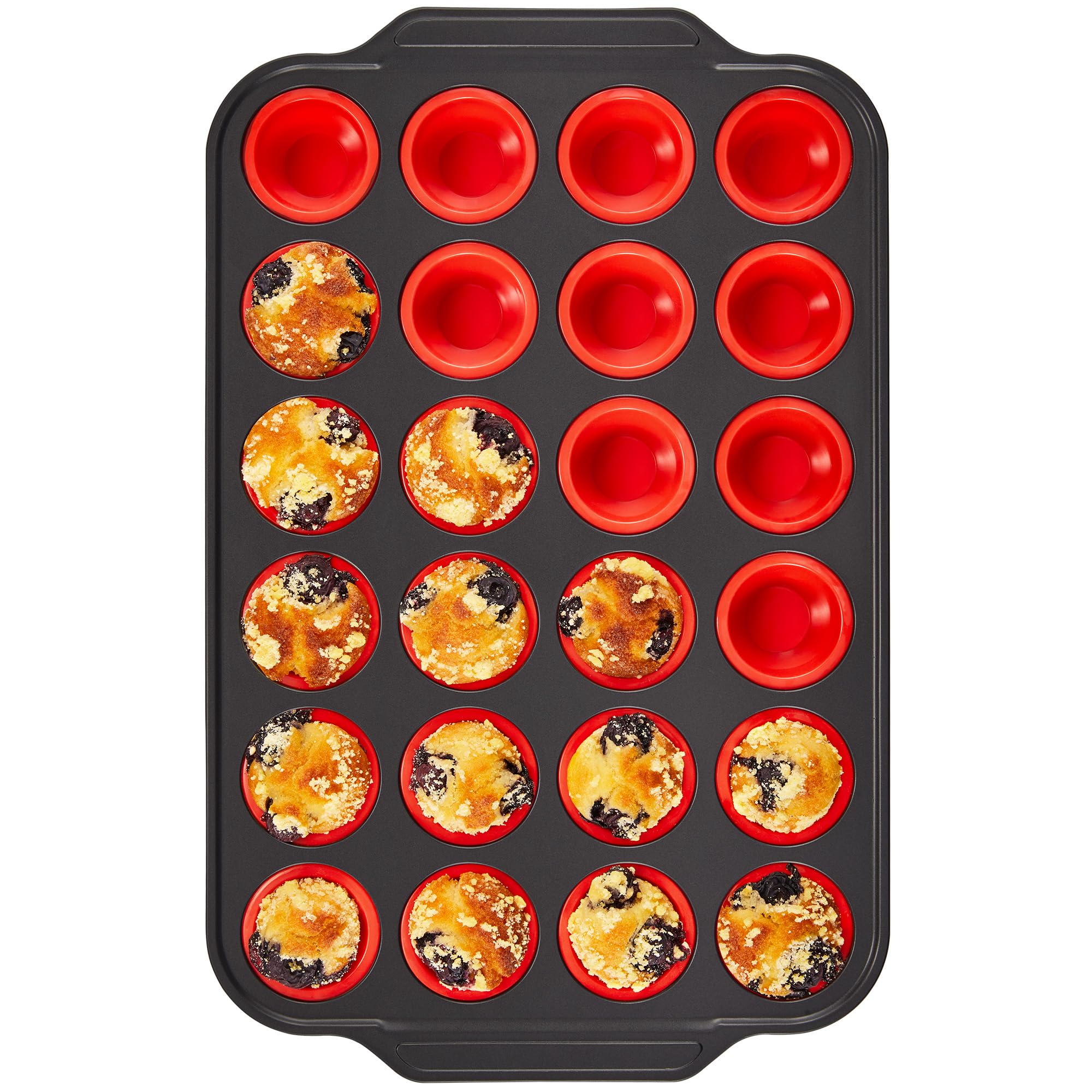 BronyPro silicone mini muffin pan with pop-out design for easy muffin release