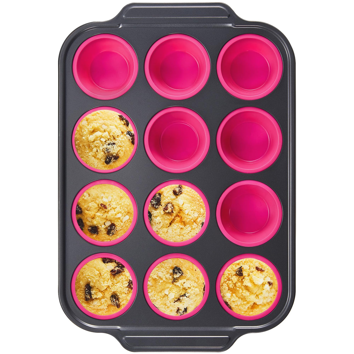 Bronypro silicone muffin pans with metal frame enabling easy release and stable baking