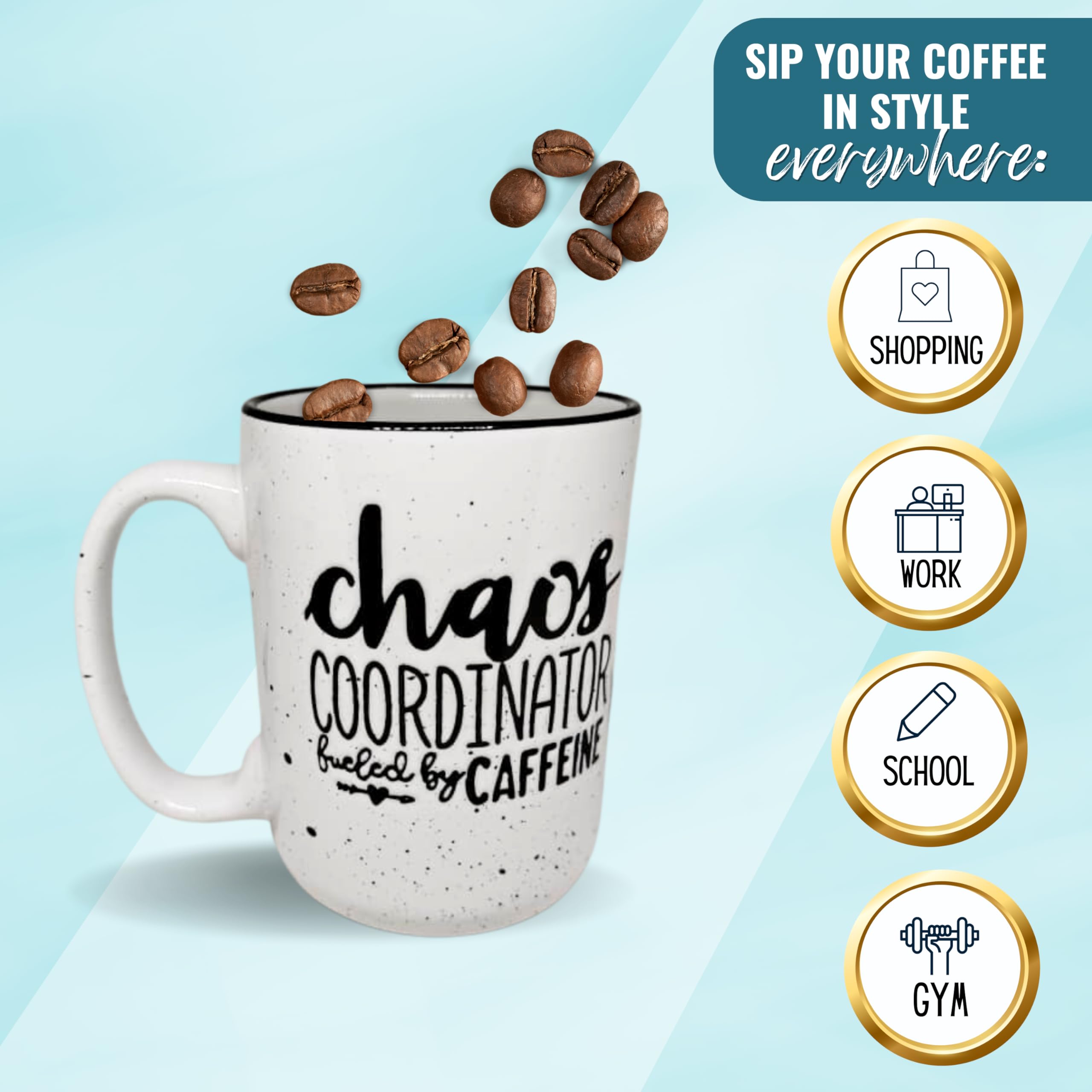 Brooke & Jess Designs 15-ounce coffee mug on a work desk setup