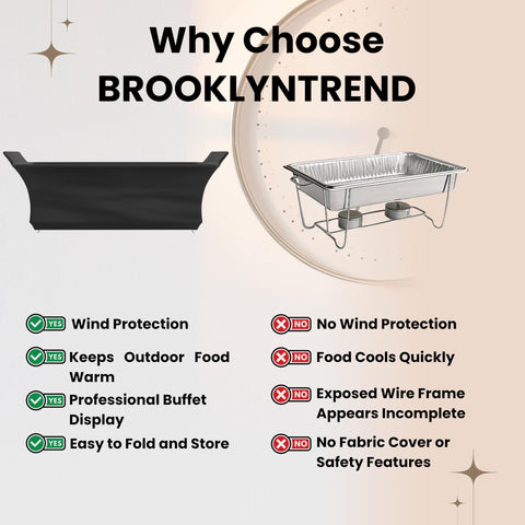 Brooklyntrend decorative chafer cover adds a polished buffet look.