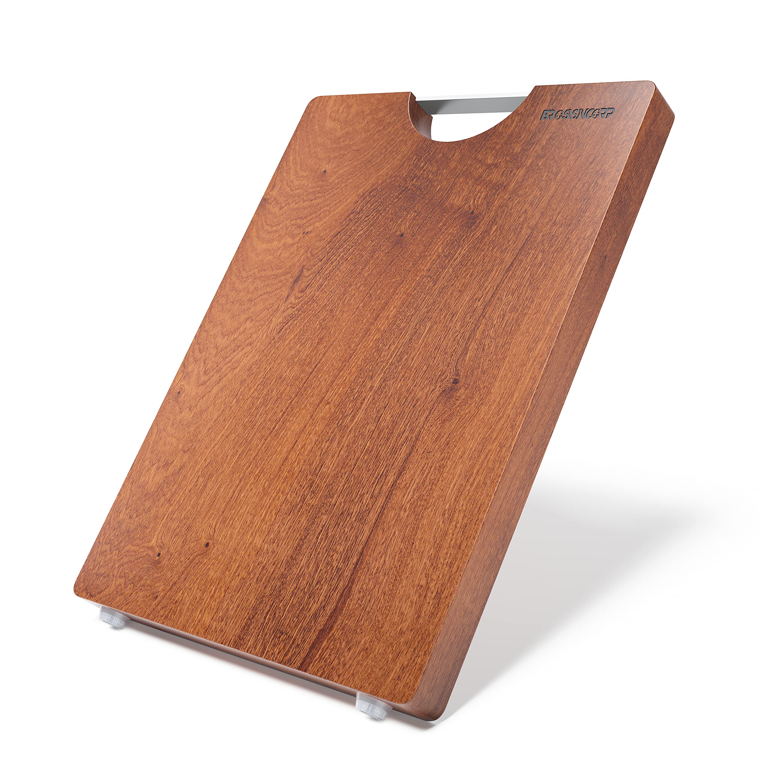 Brosisincorp Real Solid Sapele cutting board top view shows large prep surface