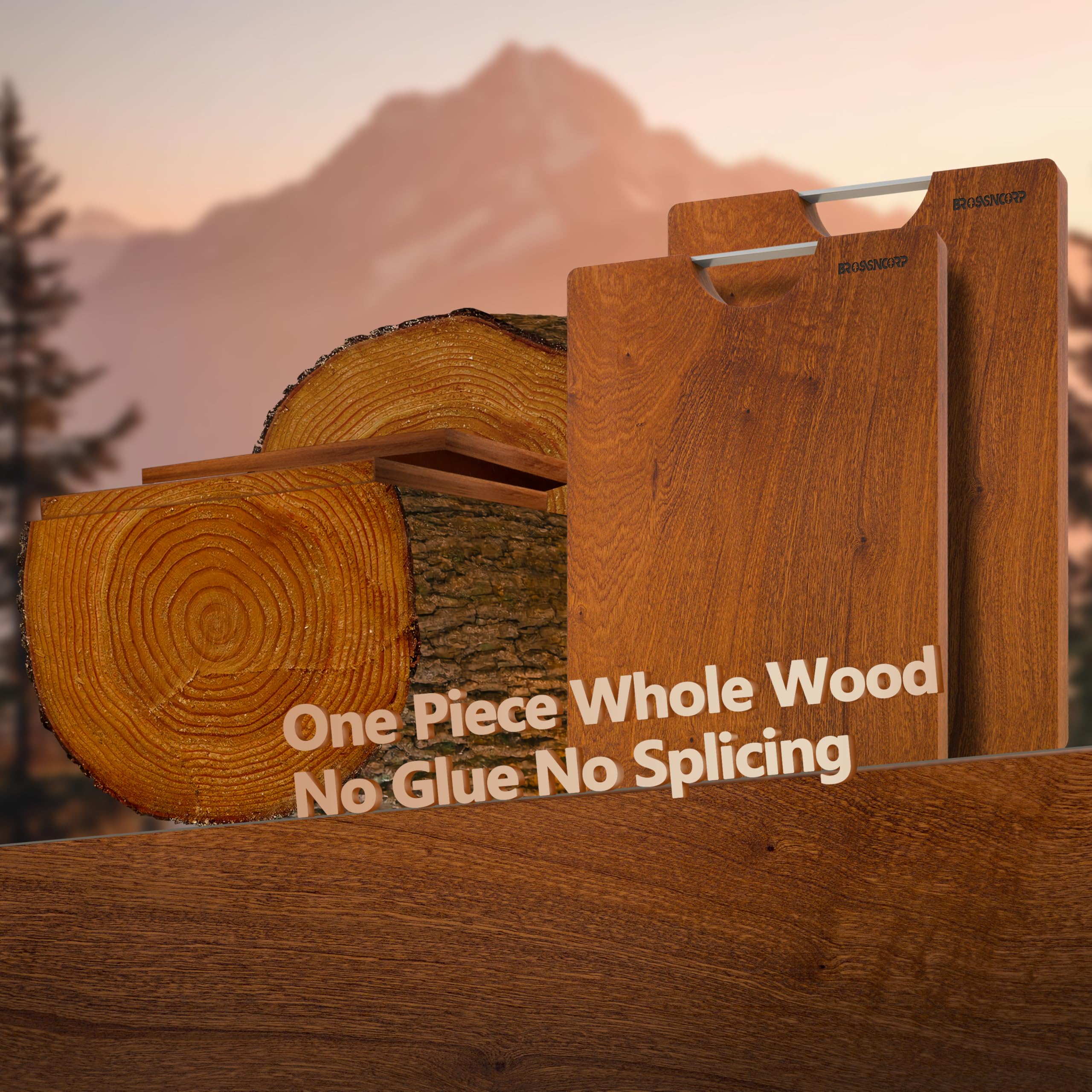 Brosisincorp Sapele cutting board reverse side for separate prep zones.