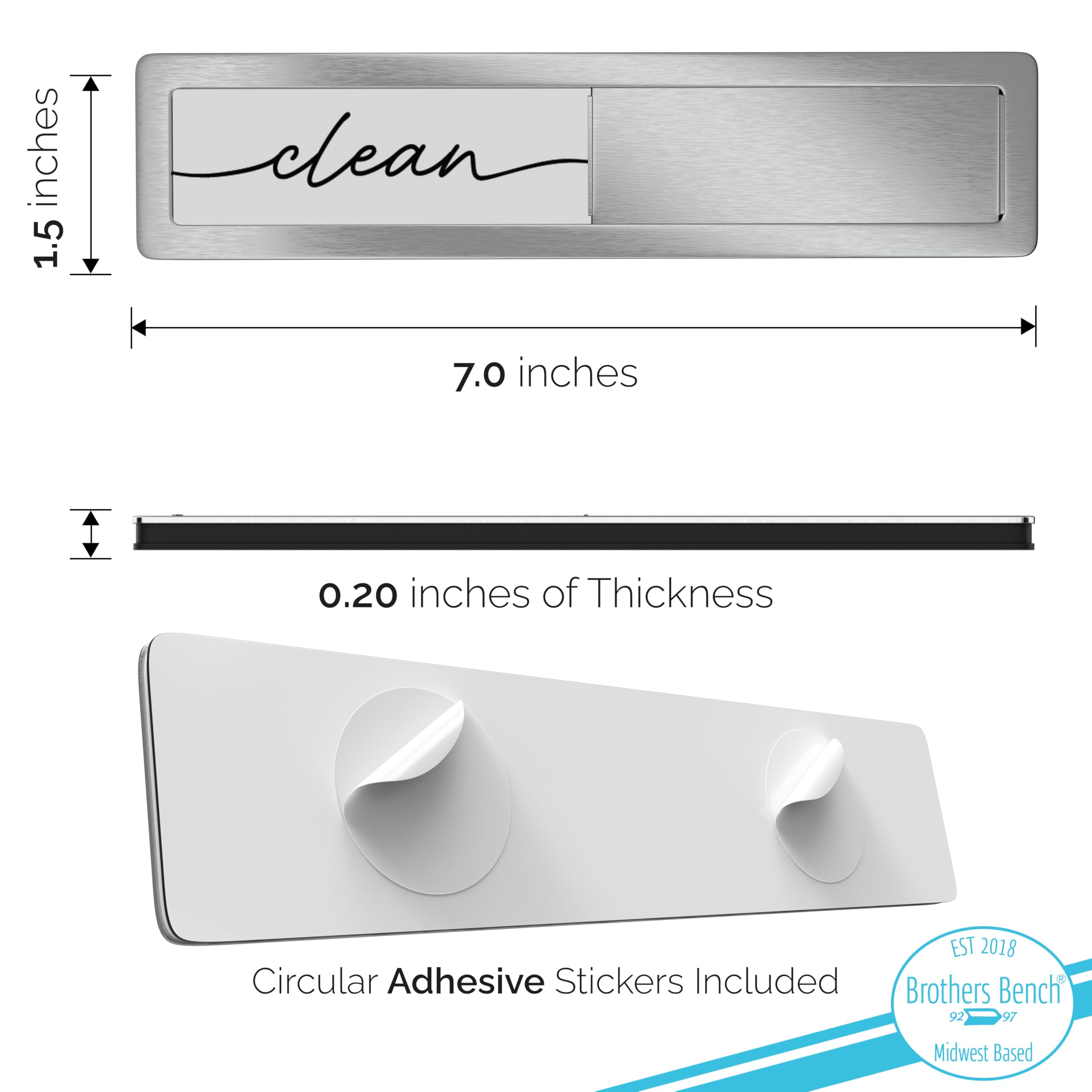Brothers Bench adhesive stickers enable placement on non-magnetic surfaces.
