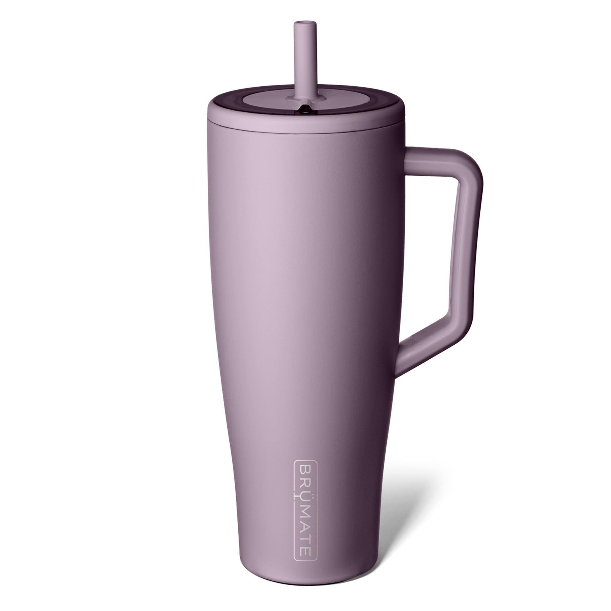 BrüMate Era 40 oz tumbler with handle for on-the-go hydration and spill-free transport.