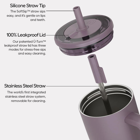 BrüMate Era straw focus—ColdKey stainless steel straw for cool, low-plastic sipping.
