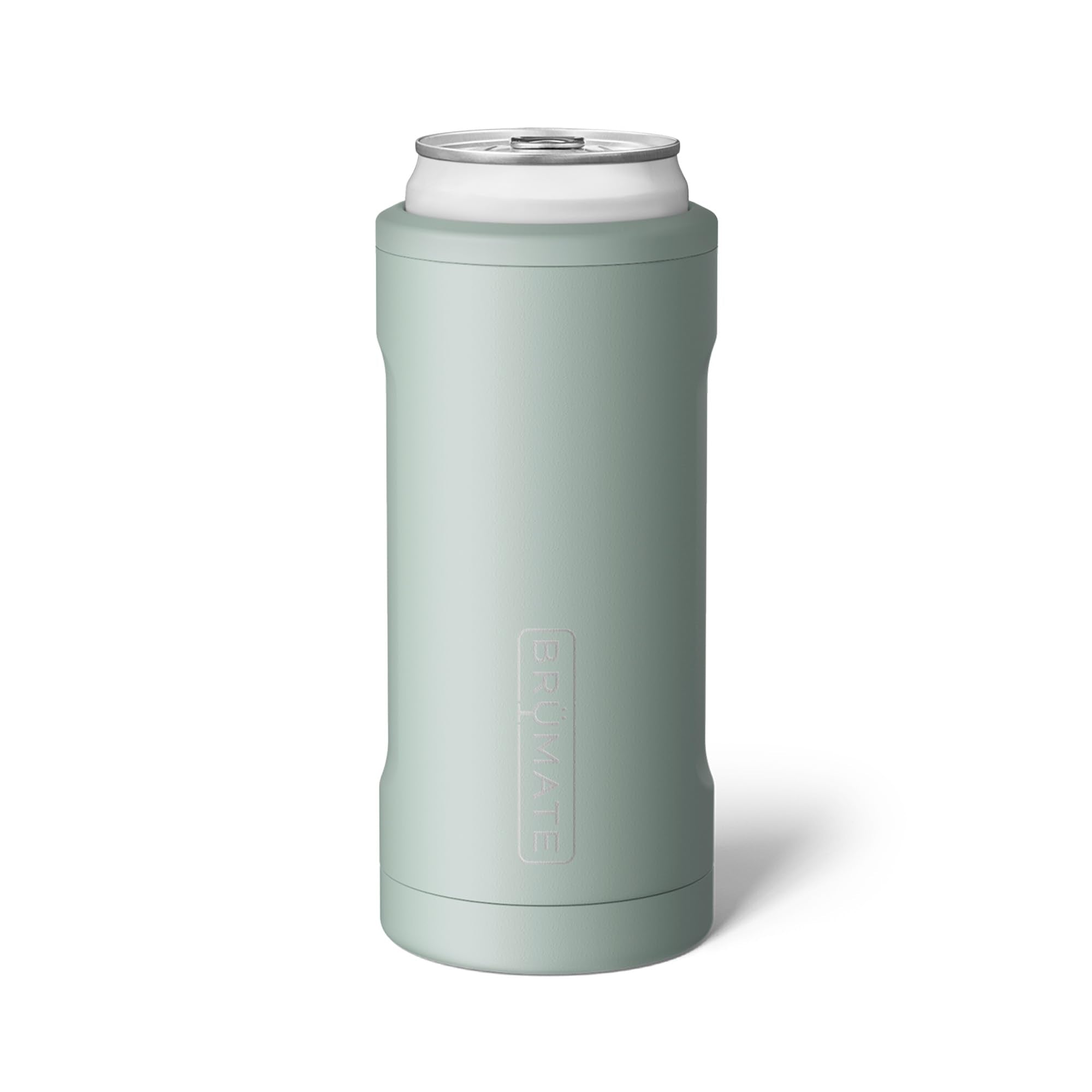 BrüMate Hopsulator Slim front view; insulated cooler keeps 12oz slim cans cold.