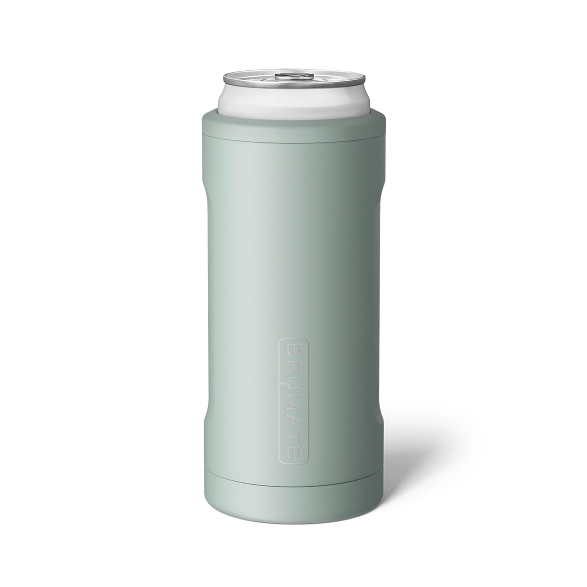 BrüMate Hopsulator Slim front view; insulated cooler keeps 12oz slim cans cold.