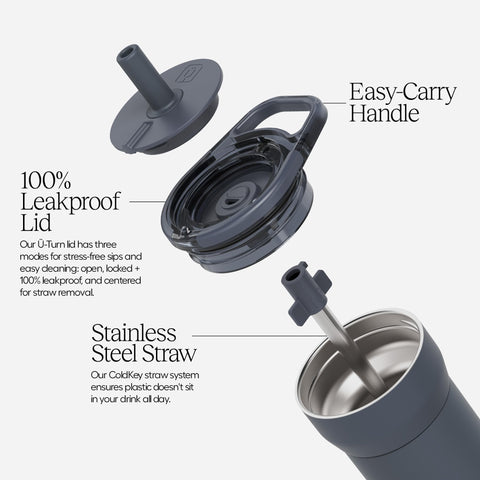 BrüMate Leap 12oz showcases silicone sleeve protecting against dents during play.