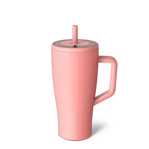 BrüMate Era 30 oz tumbler with handle and straw for travel in Guava color