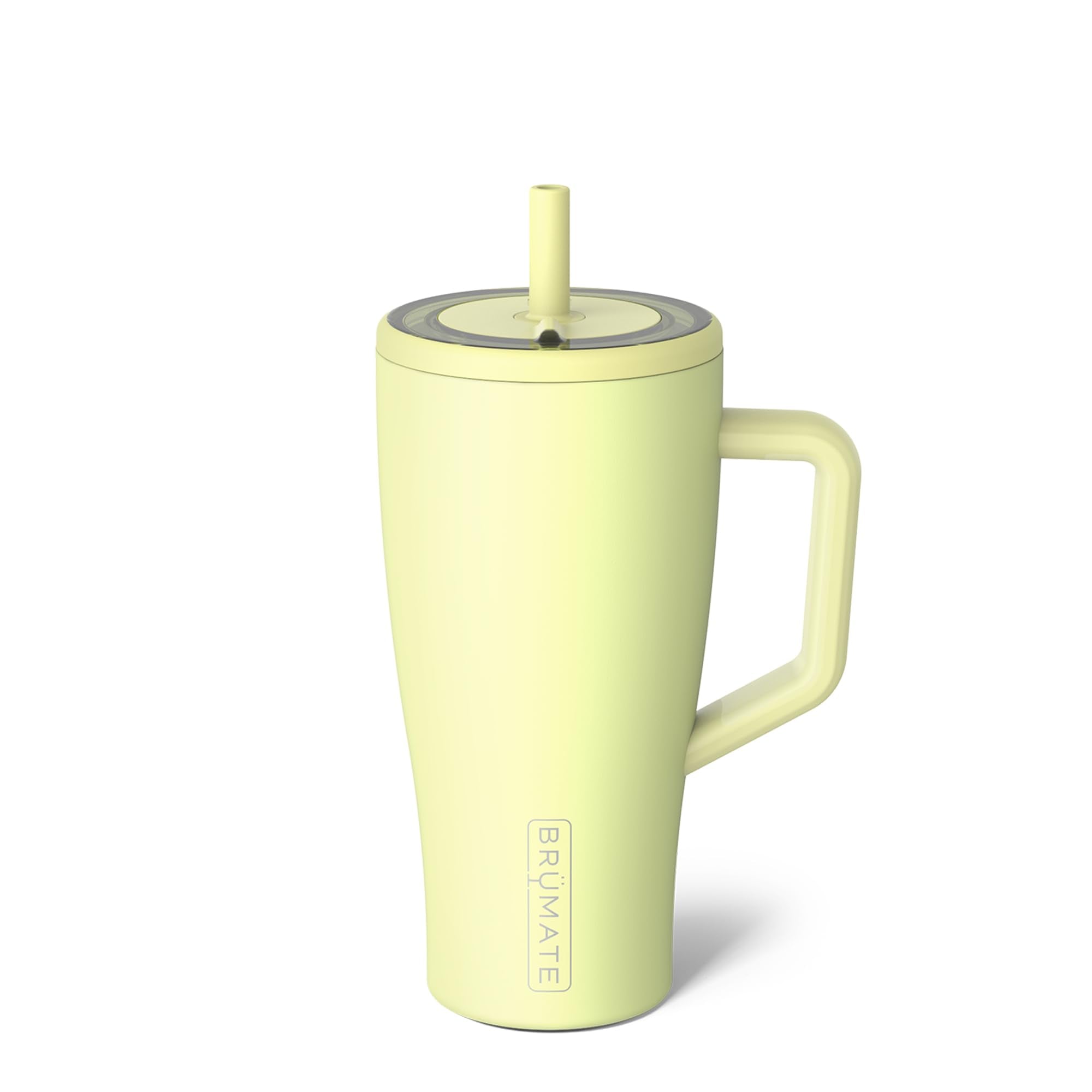BrüMate Era 30 oz tumbler with handle for easy transport and spill-free drinks.