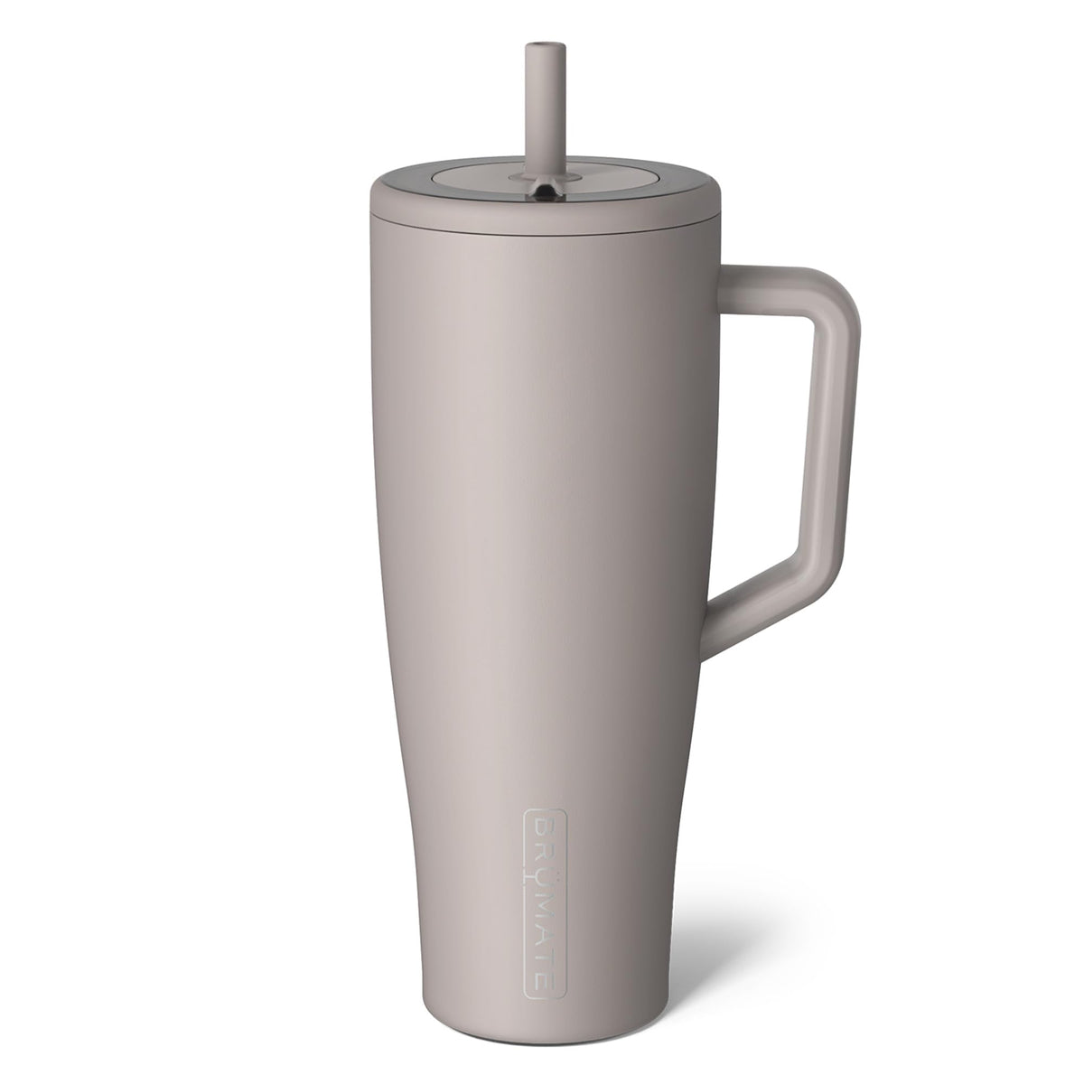 BrüMate Era 40 oz tumbler with handle and straw, leakproof on-the-go sipping.