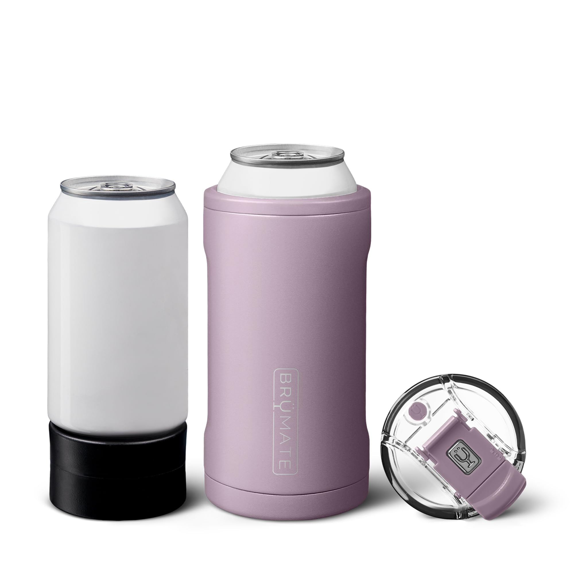 BrüMate Hopsulator Trio with freezable 12oz adapter, showcasing 12oz can cooling capability.