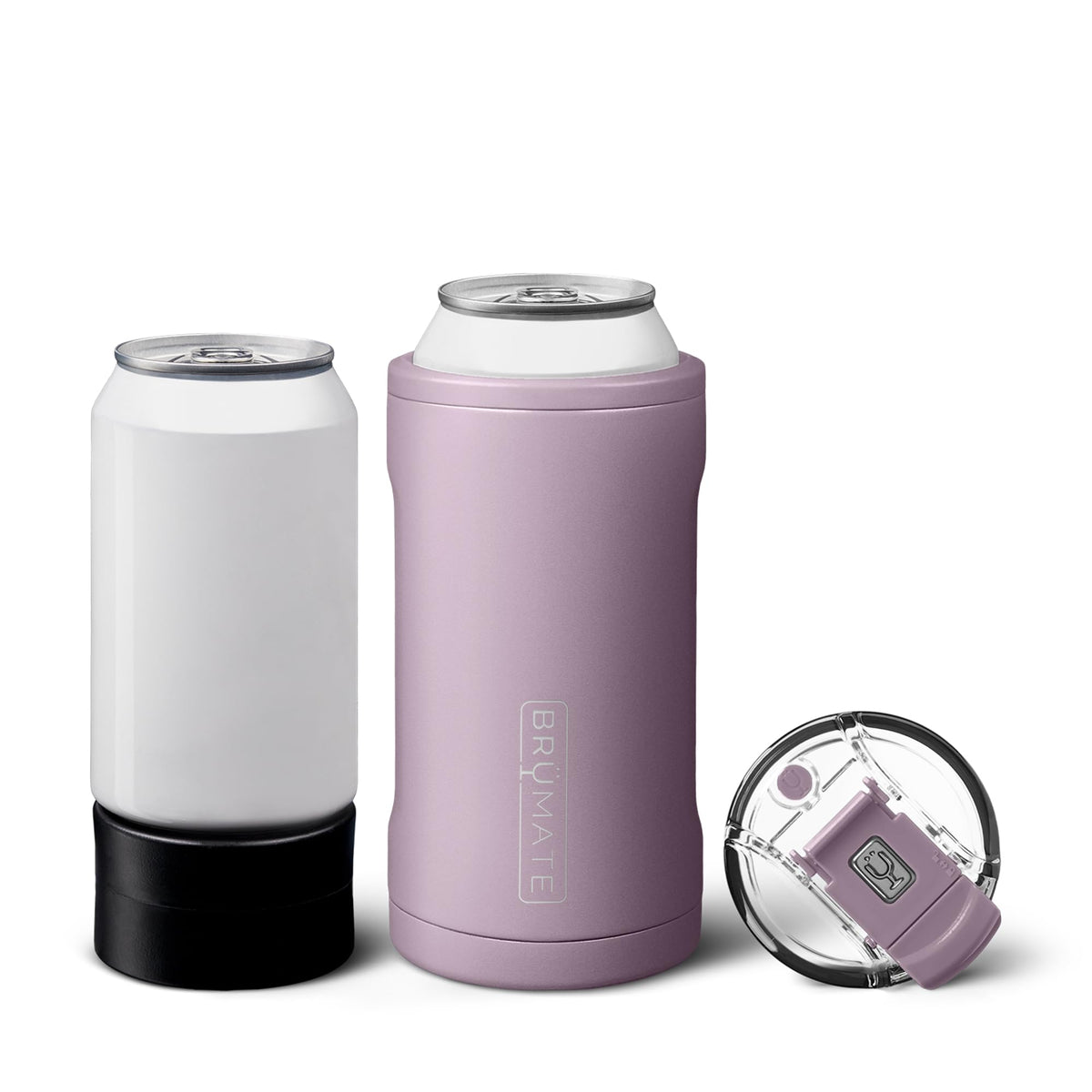 BrüMate Hopsulator Trio with freezable 12oz adapter, showcasing 12oz can cooling capability.