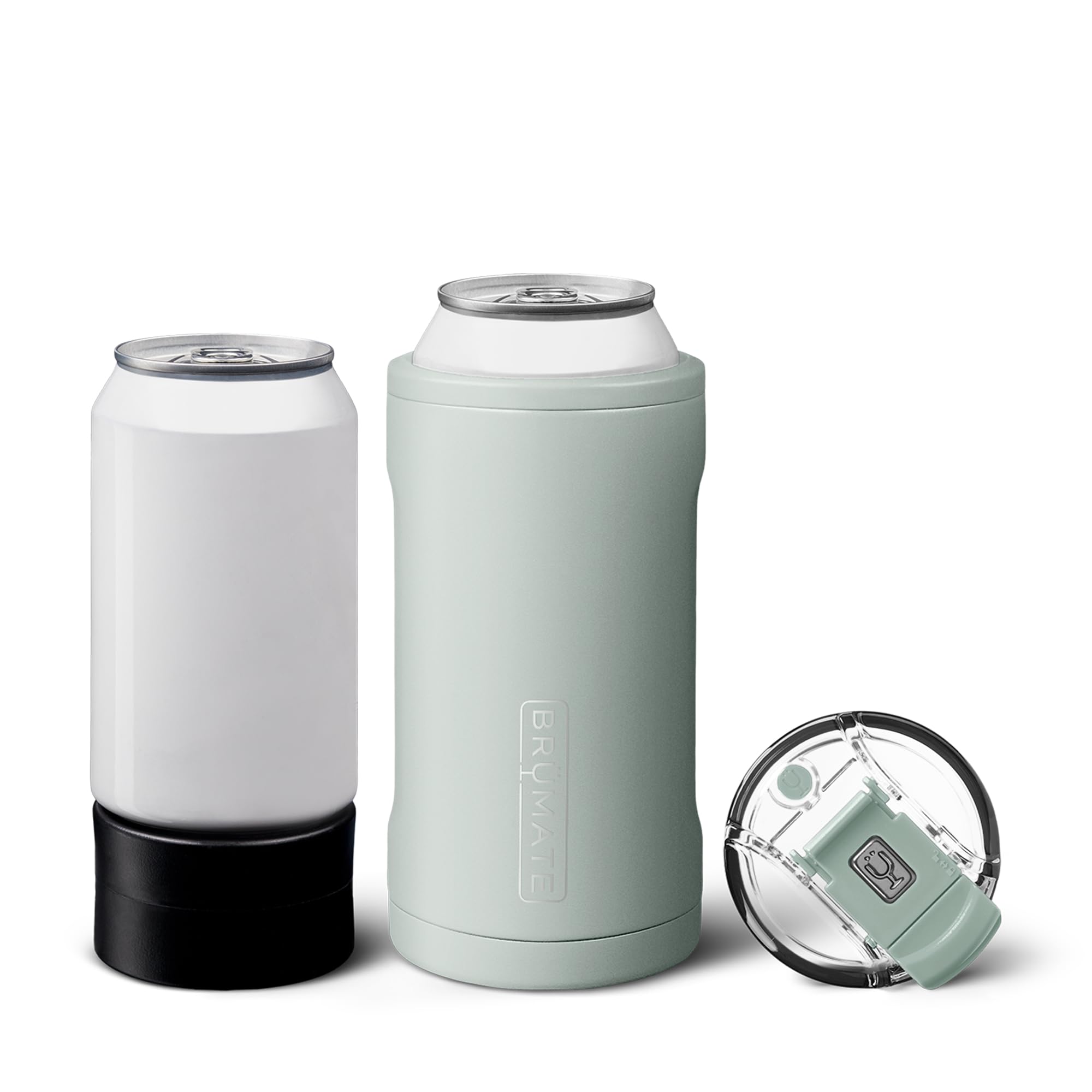 BrüMate Hopsulator Trio with 16oz can insert shown in Sage delivering lasting chill for beverages