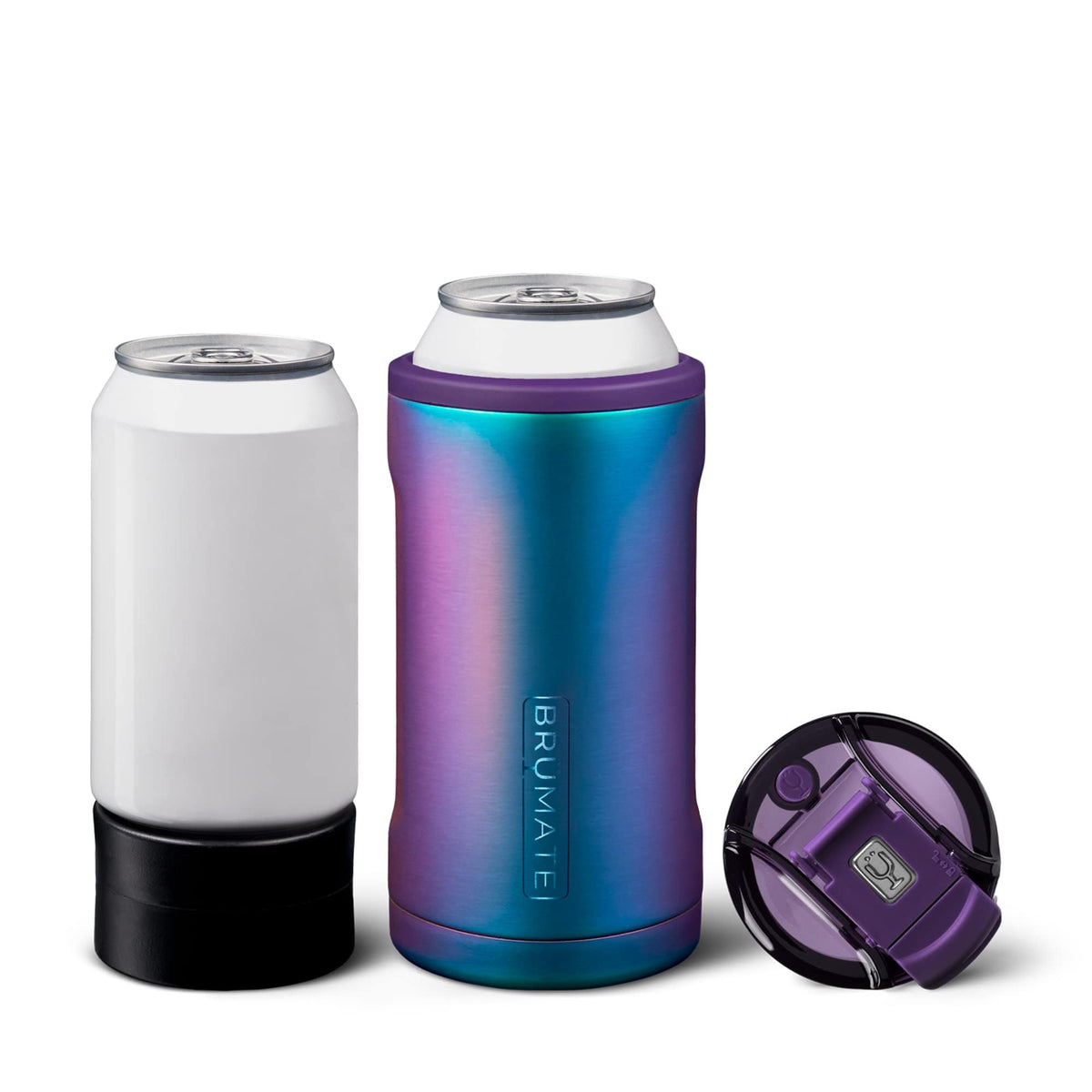BrüMate Hopsulator Trio can cooler for 12oz/16oz cans keeps drinks cold longer.