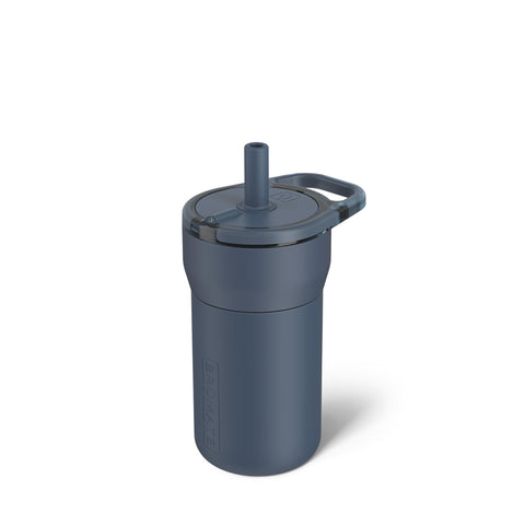 BrüMate Leap 12oz Kid Tumbler Nightfall Blue with handle for easy grip and spill protection.