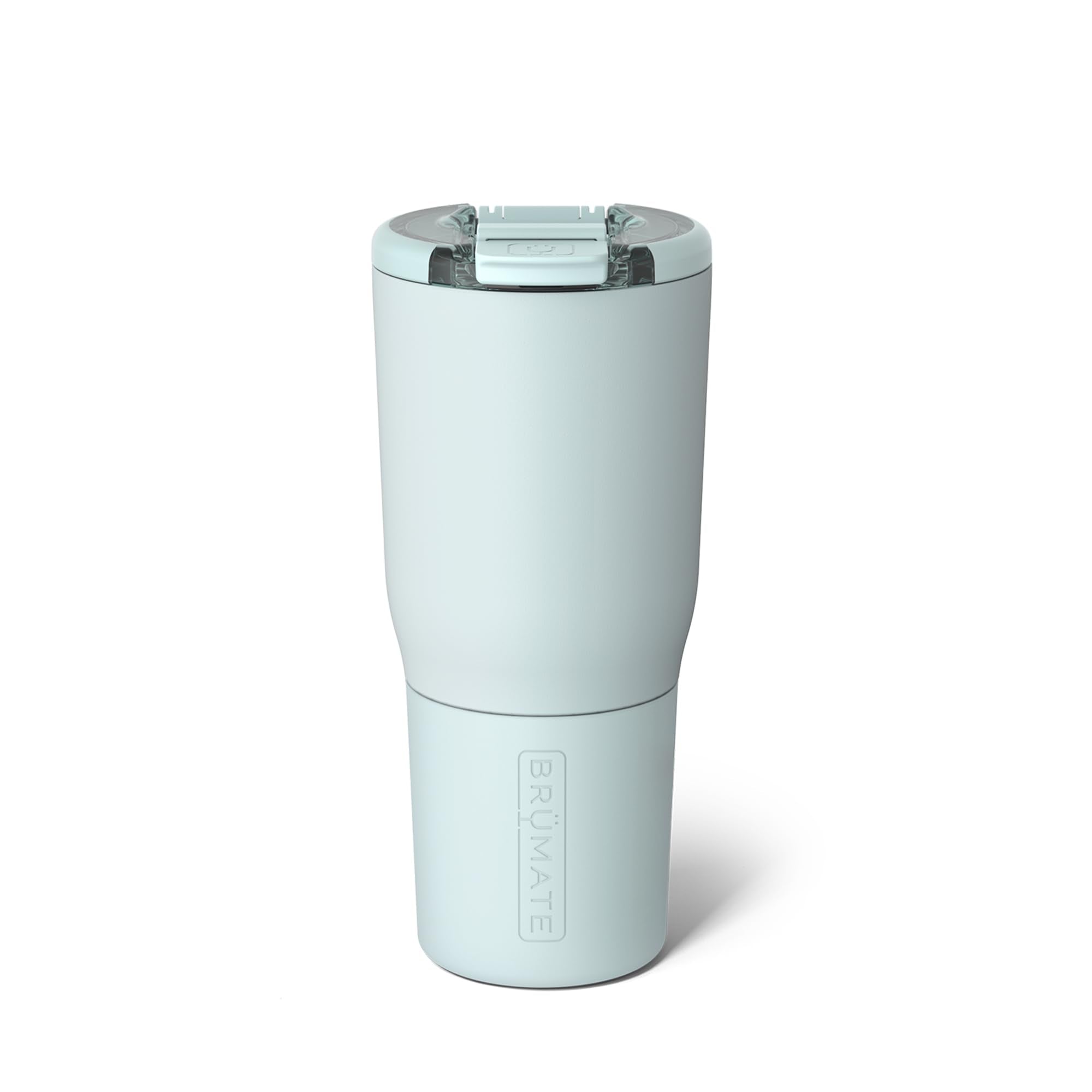 BrüMate Nav 25oz leakproof lid prevents spills during commutes.