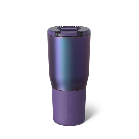 BrüMate Nav 25oz leakproof lid on Dark Aura, travel-ready and spill-free during commutes.