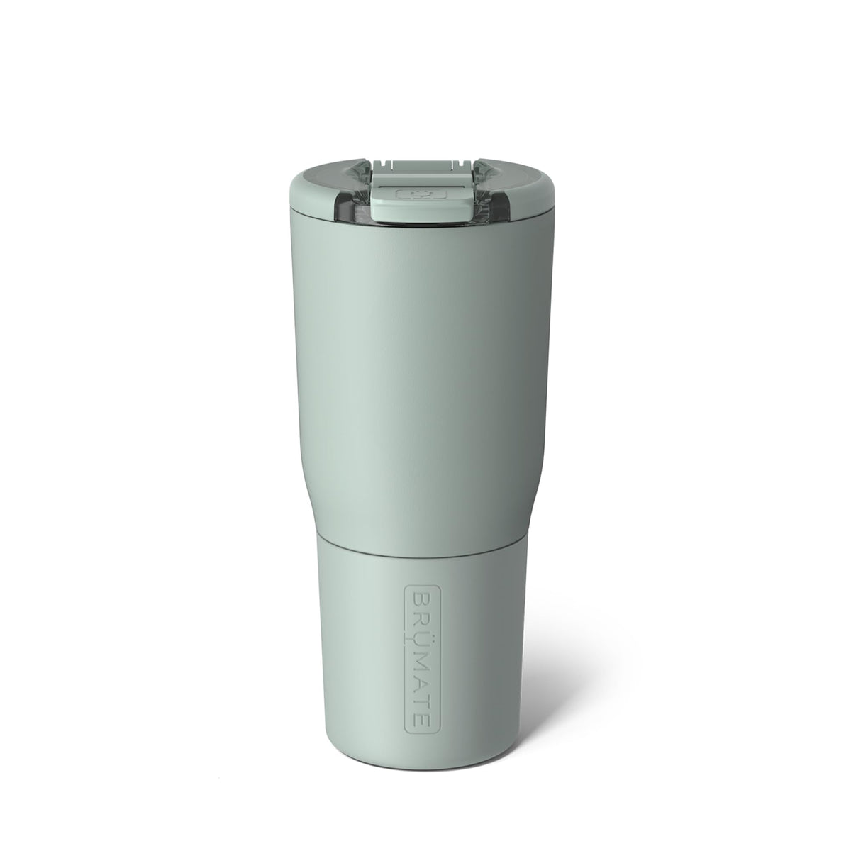 BrüMate Nav 25oz Sage with leakproof lid for spill-free travel.