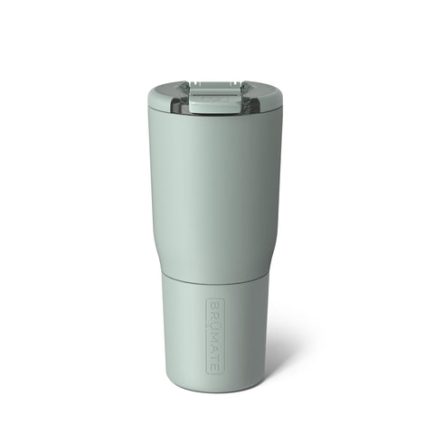 BrüMate Nav 25oz Sage with leakproof lid for spill-free travel.