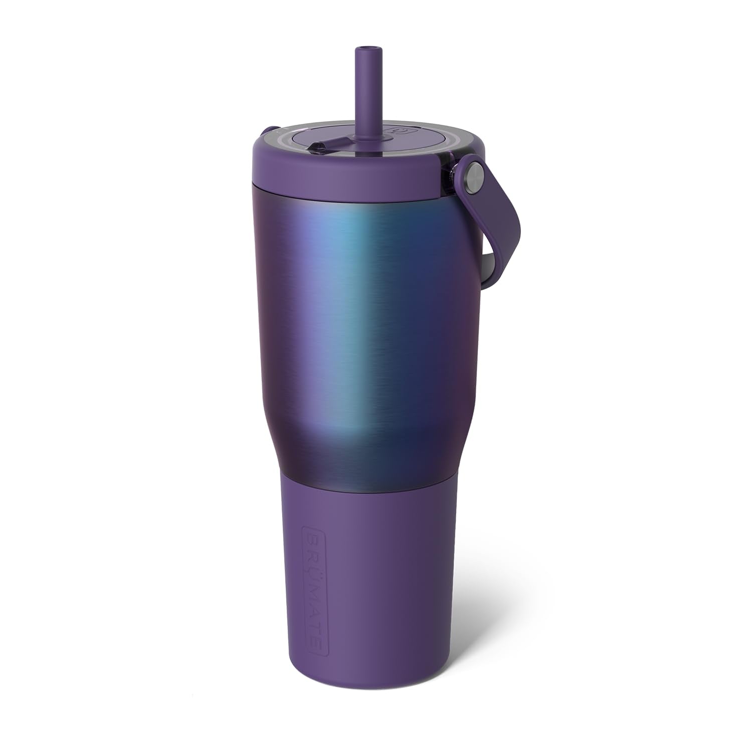 BrüMate Resa 35oz leakproof tumbler with handle and straw in Dark Aura for on-the-go use