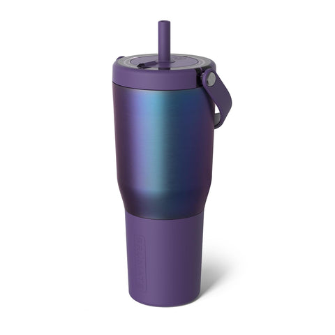 BrüMate Resa 35oz leakproof tumbler with handle and straw in Dark Aura for on-the-go use