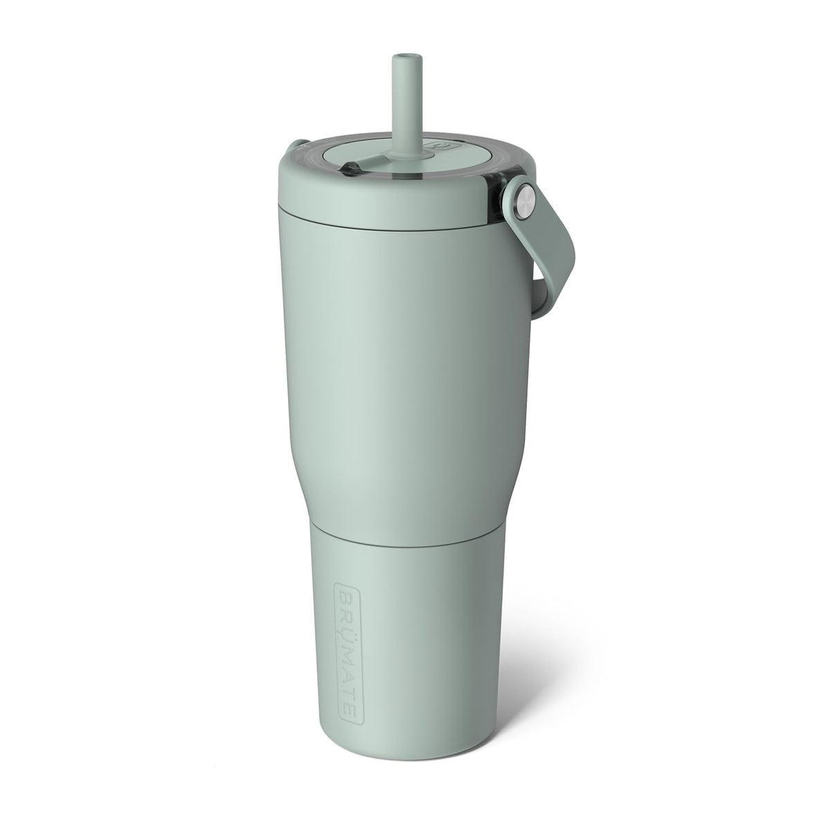 BrüMate Resa 35oz leakproof tumbler in sage with handle for on-the-go hydration.