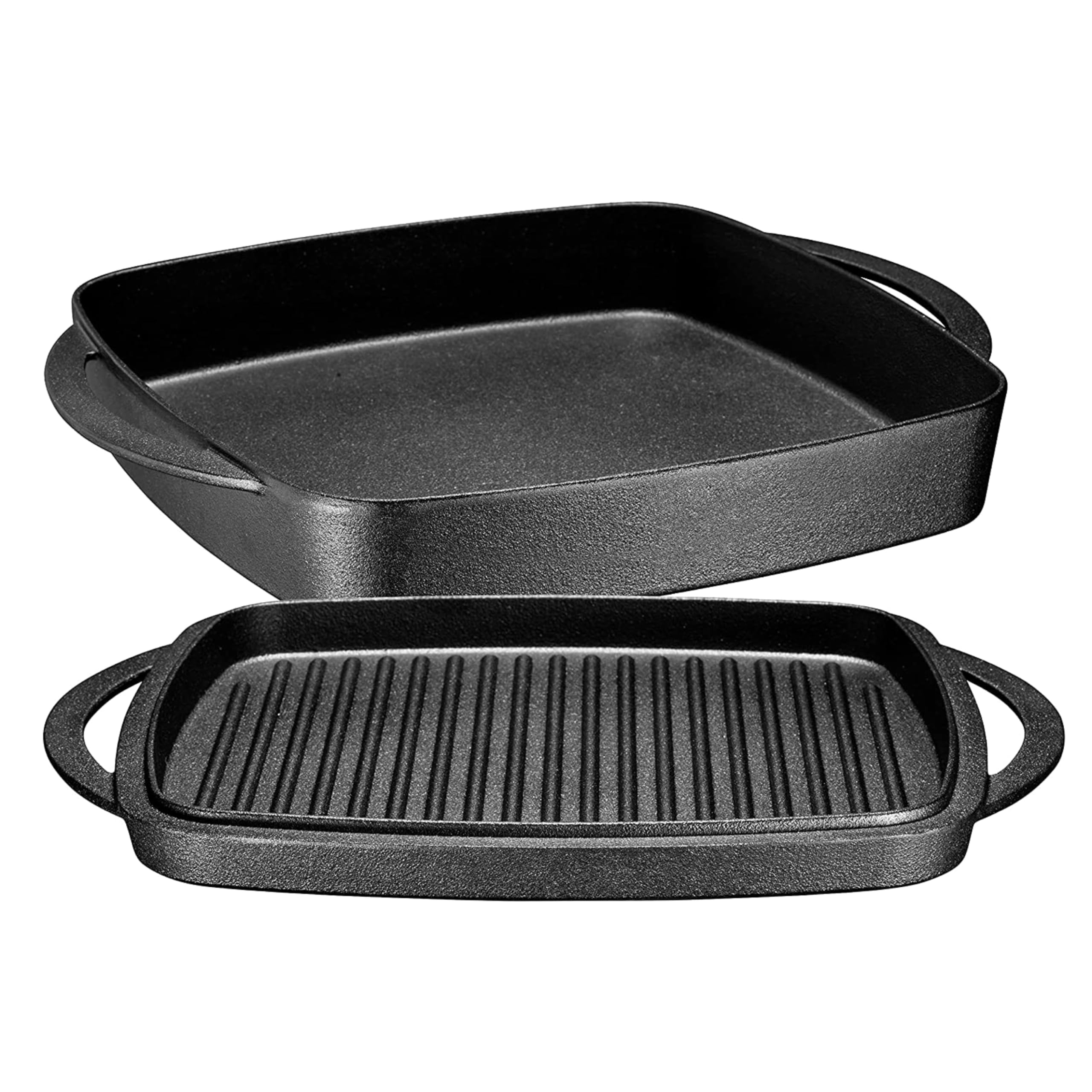 Bruntmor 2-in-1 Dutch oven with grill lid for versatile braising and searing