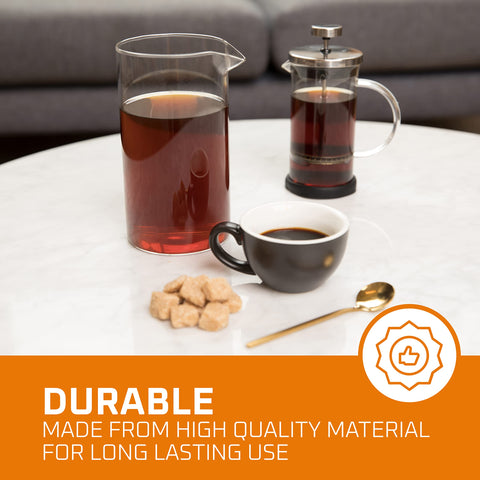 Bruntmor fire hardened borosilicate glass for durable daily coffee brewing.