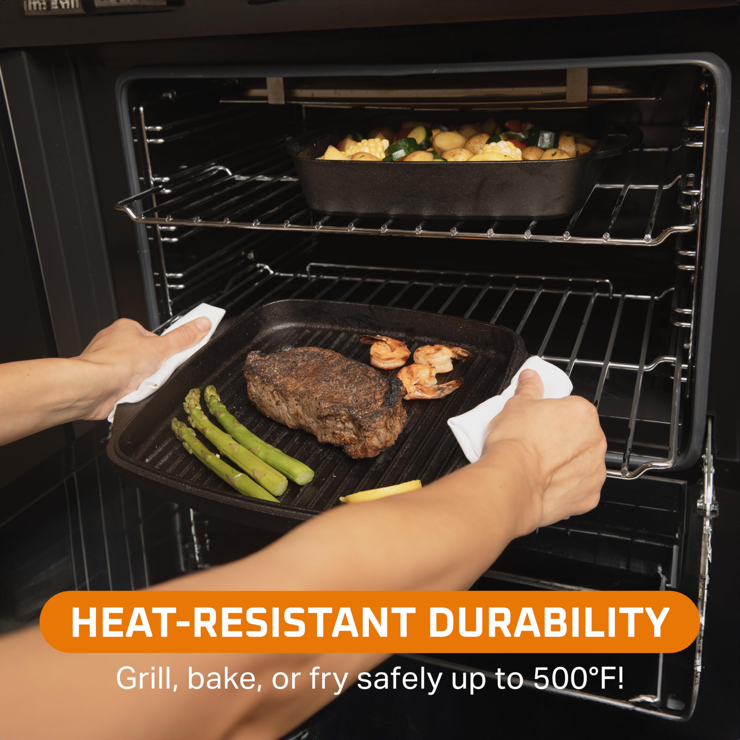 Bruntmor cast-iron delivers steady heat distribution across stovetop and oven