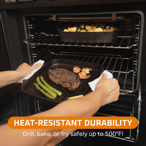 Bruntmor cast-iron delivers steady heat distribution across stovetop and oven