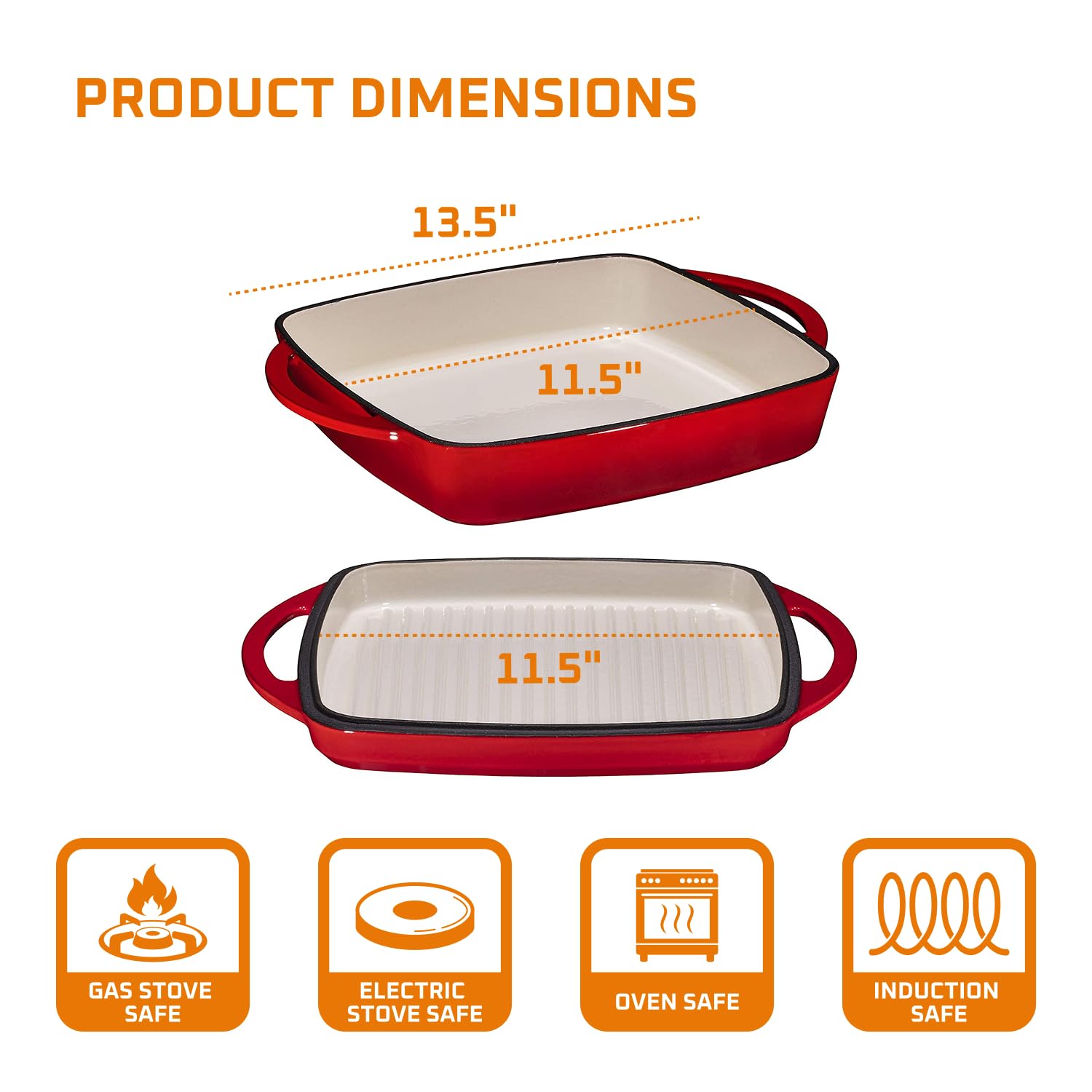 Bruntmor enameled coating prevents sticking and preserves flavors