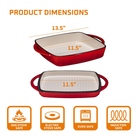 Bruntmor enameled coating prevents sticking and preserves flavors