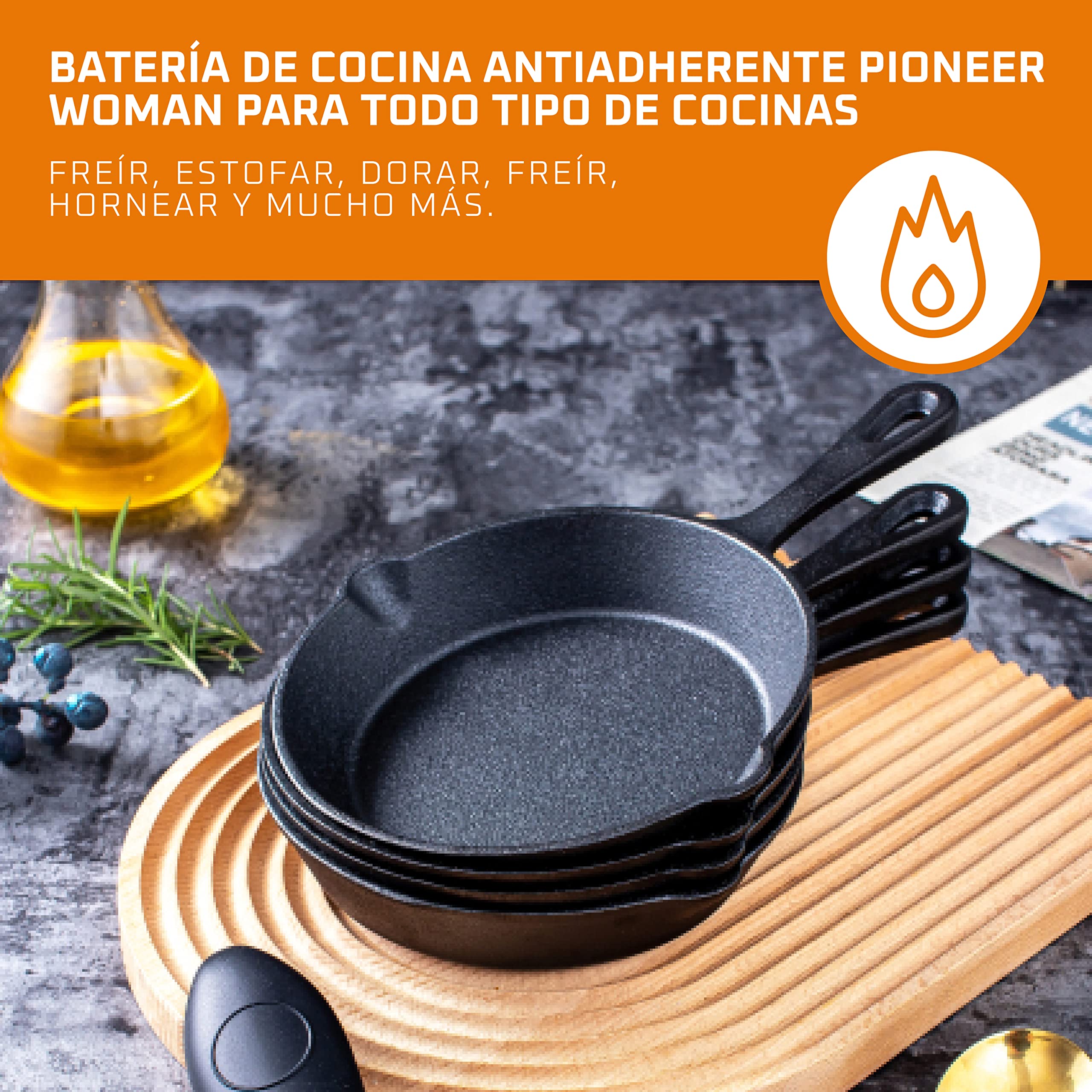 Bruntmor mini skillets show dual pouring spouts for controlled serving.