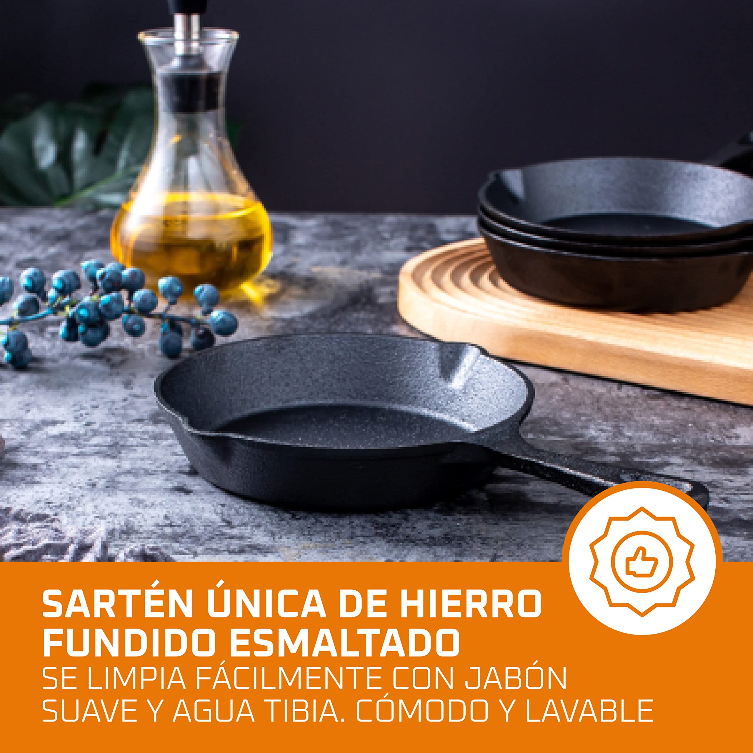 Bruntmor mini skillets after use, cleaned with warm water for easy maintenance.