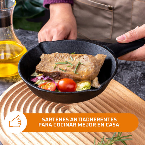 Bruntmor mini skillets on a stovetop delivering even heat for quick meals.
